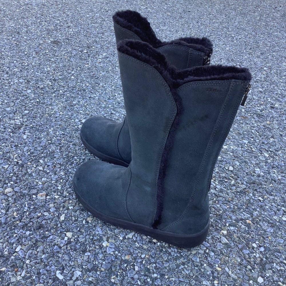 L.L Bean Arctic Grip Primaloft Suede Fur Lined Winter Boots Women Vibram sol Zip